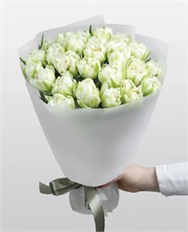 Пионовидные белые тюльпаны  (31шт) 32