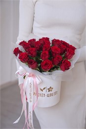 Розы Красные в коробке (размер S, 25шт) 494 в Туле