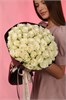 Белая роза Кения 40см в черной PREMIUM упаковке (51шт) 840 в Туле
