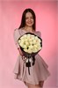 Белых роз Кения 40см в черной PREMIUM упаковке (25шт) 841 в Туле